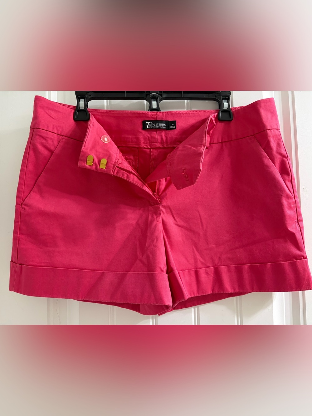 New York & Company Bright Hot Pink Cuffed Shorts - Picture 4 of 6